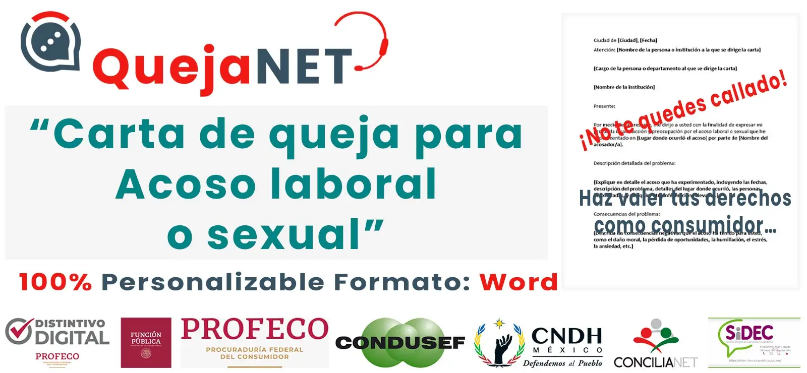 Carta de Queja: “Acoso Laboral o Sexual” (Formato 2025)