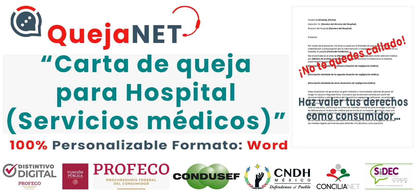 Carta de Queja o Denuncia para un Hospital (Negligencia médica) | Queja.Net Sitio Oficial de Quejas, Reclamos y Denuncias