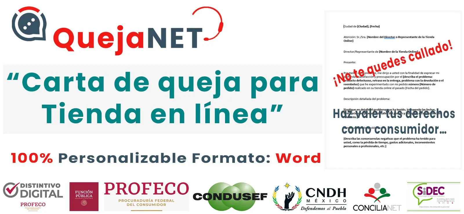 Carta de Queja Tienda el Línea (Formato 2024)