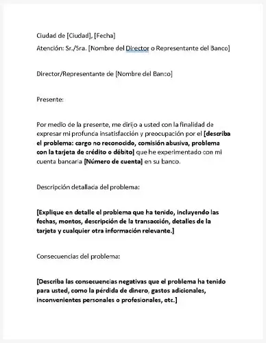 Carta de Queja para Banco (Plantilla Gratis de Carta de Quejas por mal servicio al cliente) | Queja.Net Sitio Oficial de Quejas, Reclamos y Denuncias