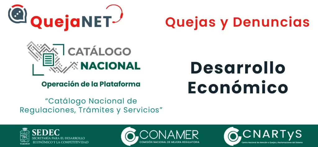 Desarrollo Económico (CONAMER CNARTyS Quejas y Denuncias) | Queja.Net Sitio Oficial de Quejas, Reclamos y Denuncias