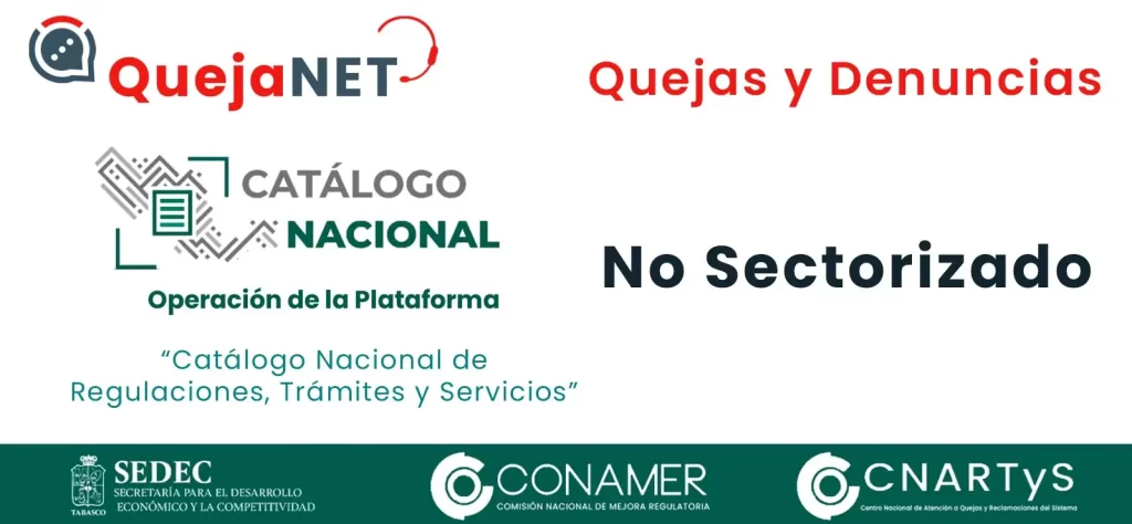No Sectorizado (CONAMER CNARTyS Quejas y Denuncias) | Queja.Net Sitio Oficial de Quejas, Reclamos y Denuncias