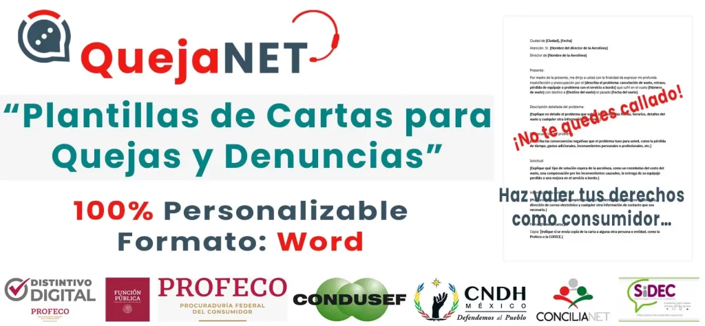 Plantillas de Carta para Quejas (Personalizable Word Descarga Gratis) | Queja.Net Sitio Oficial de Quejas, Reclamos y Denuncias